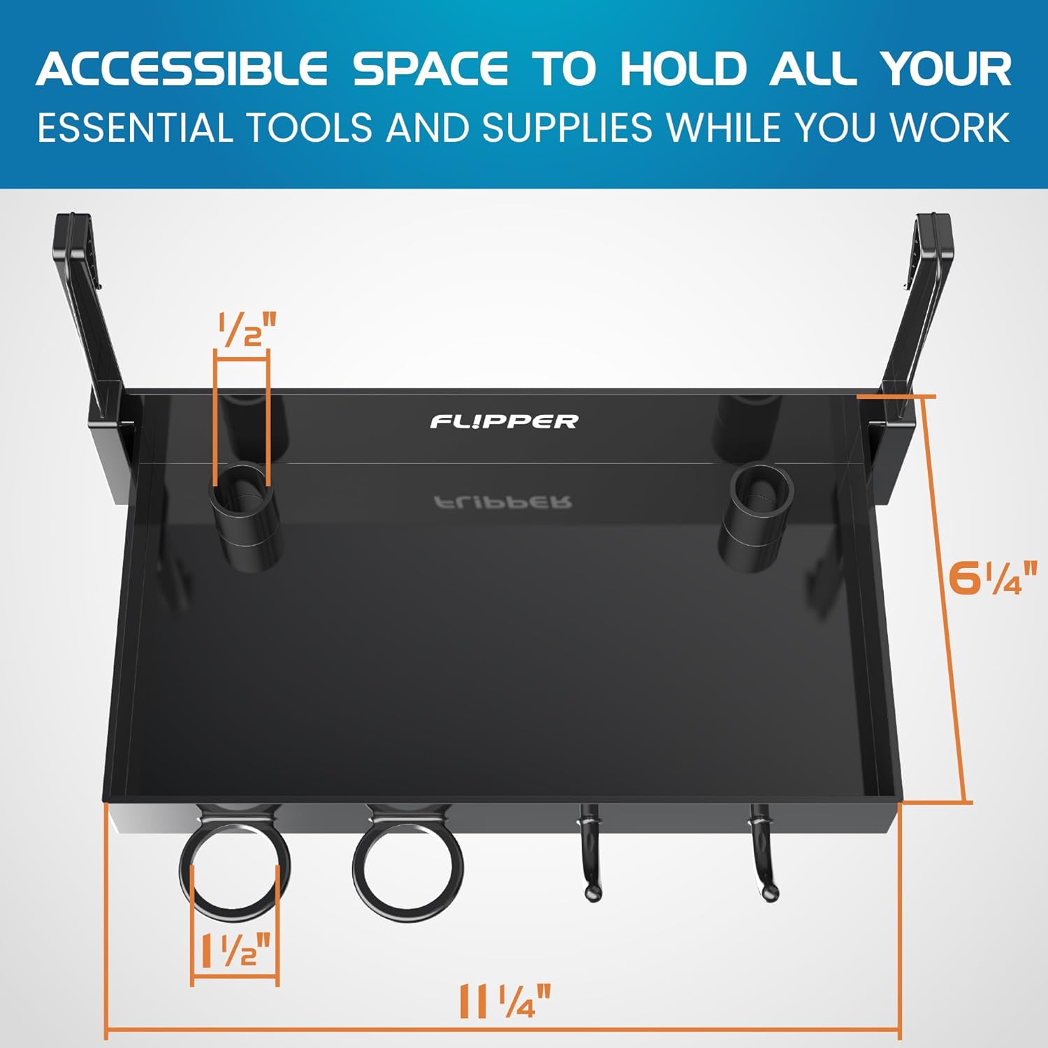 Flipper Tank Buddy Workspace and Utility Tray for Rimless Aquariums Flipper Aquarium Products