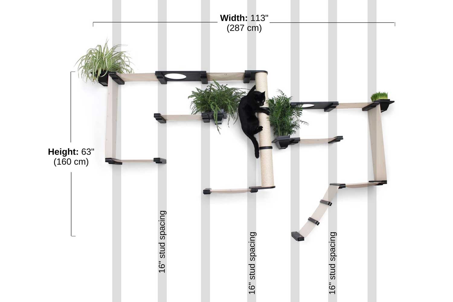 The Gardens - Modern Cat Tree with Plants Cat Condo Catastrophic Creations