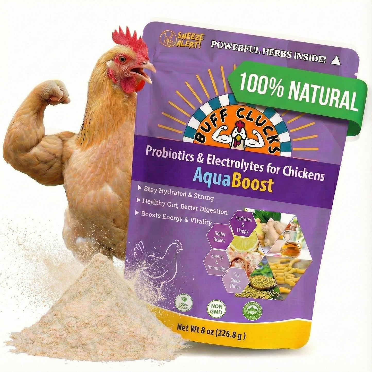 AquaBoost – Electrolytes and Probiotics for Backyard Chickens Buff Clucks