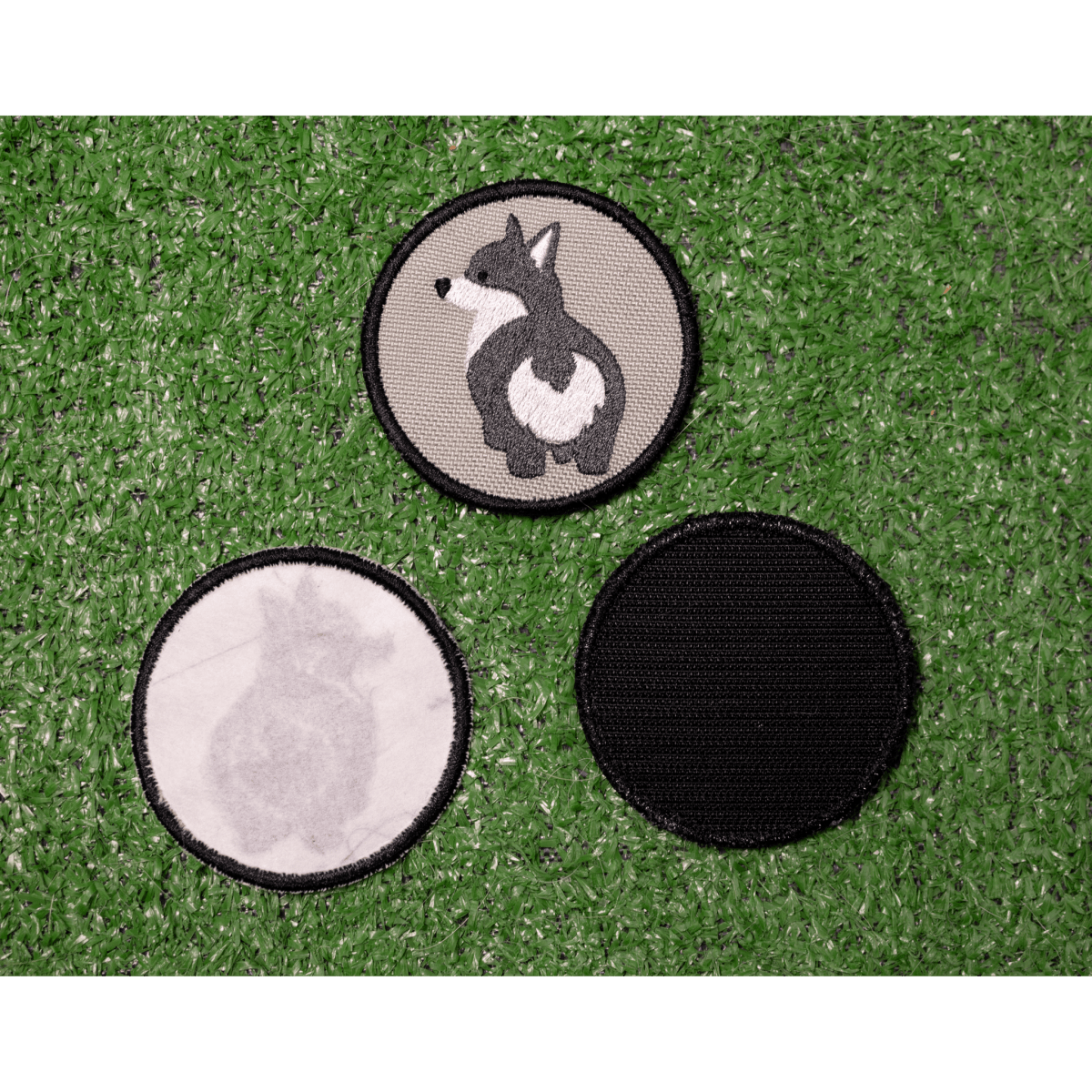 Gray Corgi Bum Patch Hook & Loop K9 Sport Sack