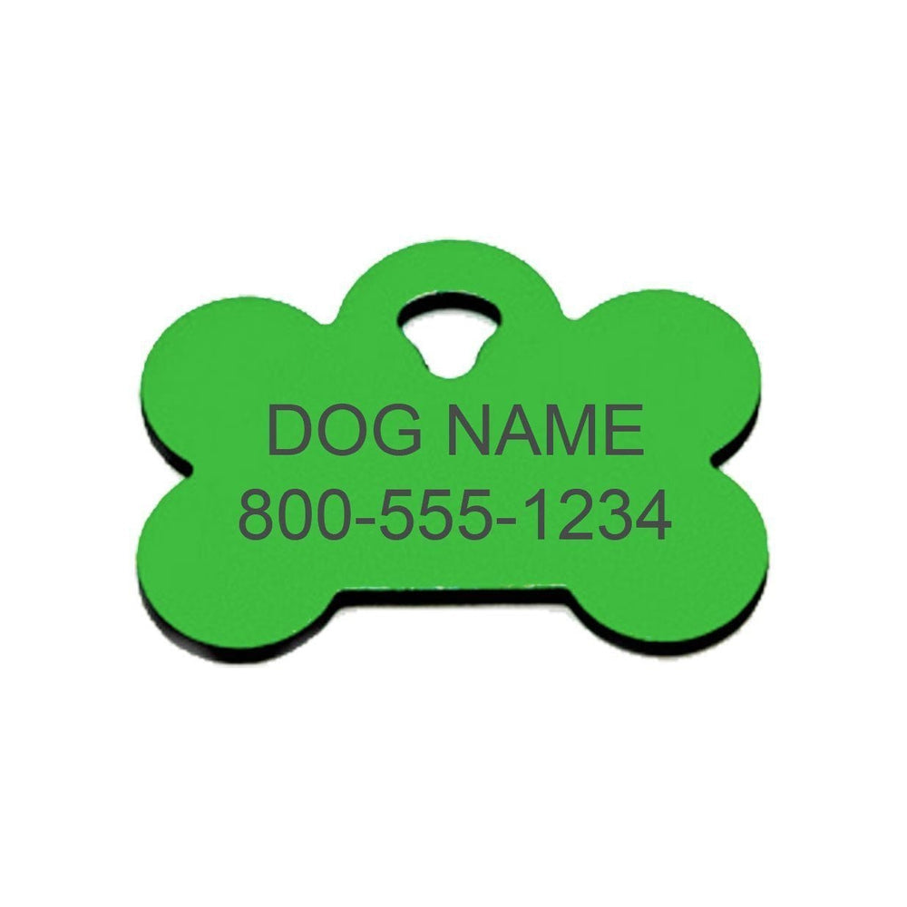 Personalized Engraved ID Tag Green Dogline