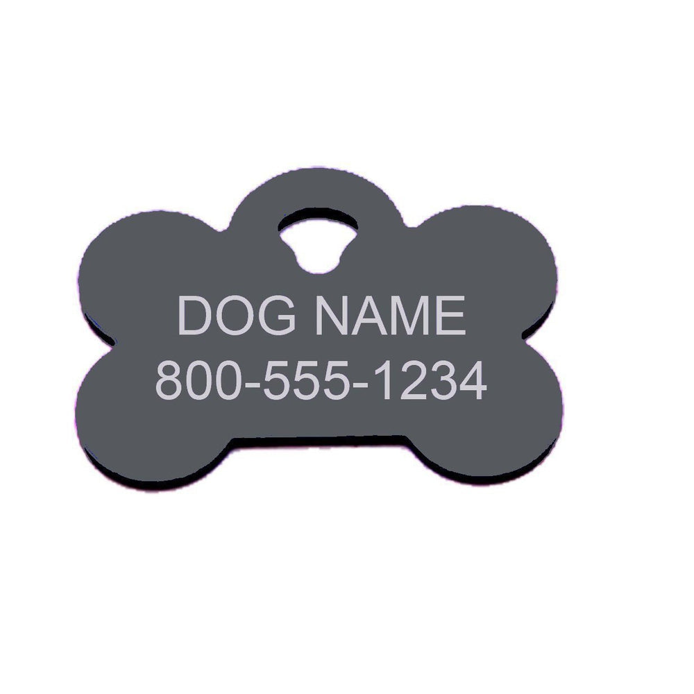 Personalized Engraved ID Tag Gunmetal Gray Dogline