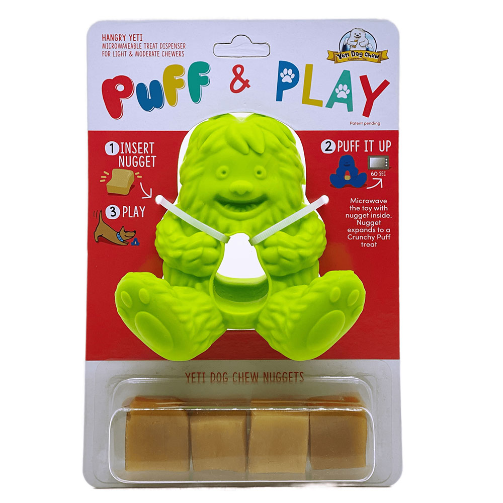 Yeti Dog Chew Puff & Play Hangry Yeti Green Yeti Dog Chew