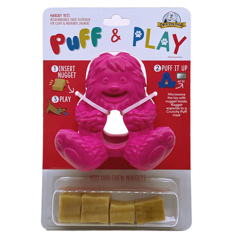Yeti Dog Chew Puff & Play Hangry Yeti Pink Yeti Dog Chew