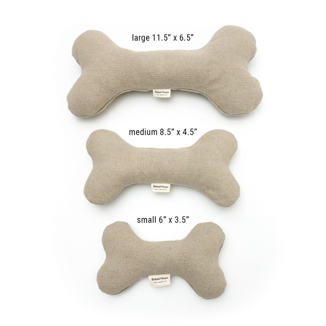 Boba & Vespa Plush Hemp Dog Toy Bone for Gentle Chewers Dog Bones The Kind Pet