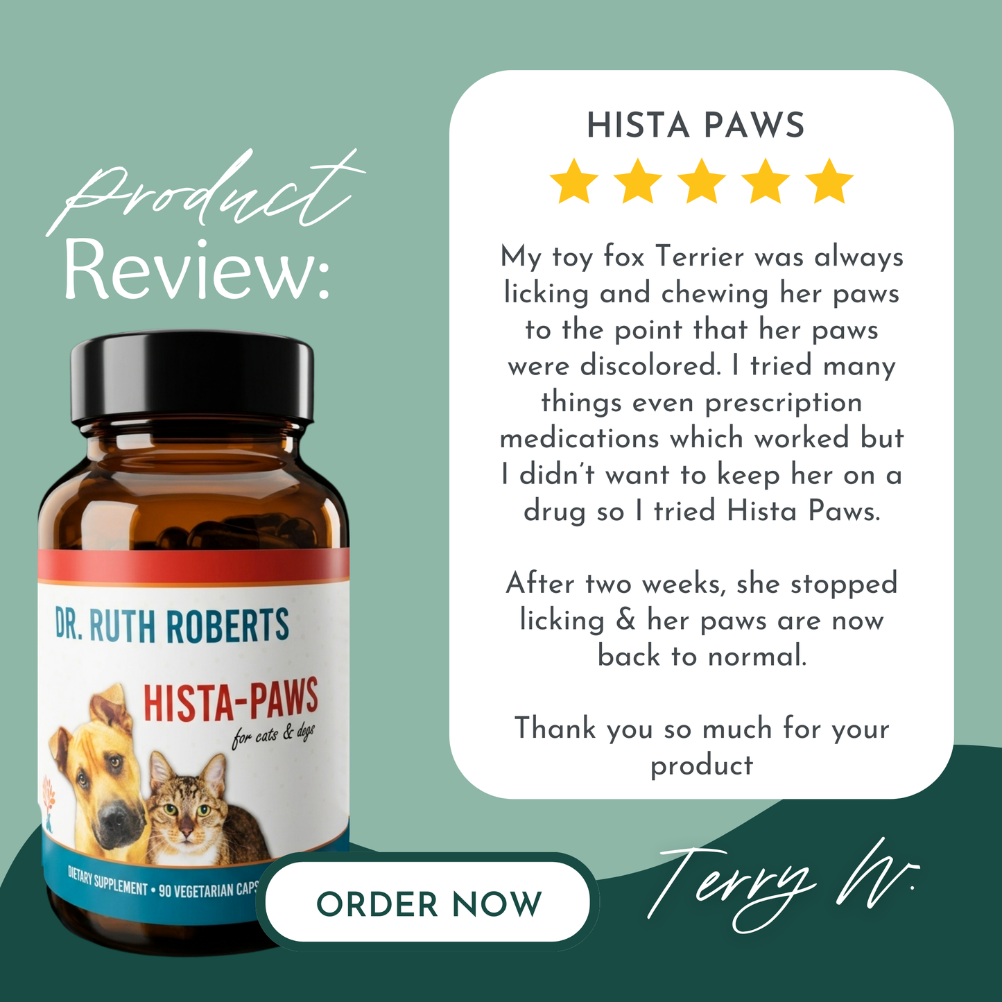 Hista Paws – with Quercetin for Dogs and Cats Vitamins & Supplements Dr. Ruth Roberts