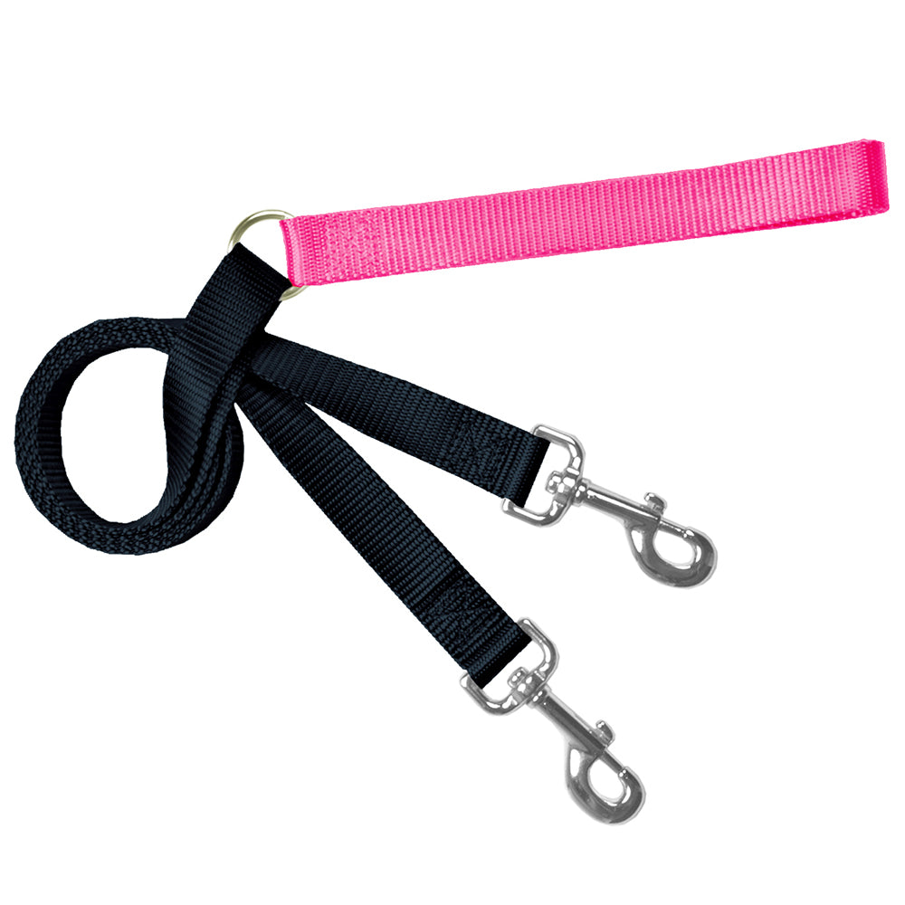 Training Leash (Multiple Color Options) Hot Pink Black 2 Hounds Design