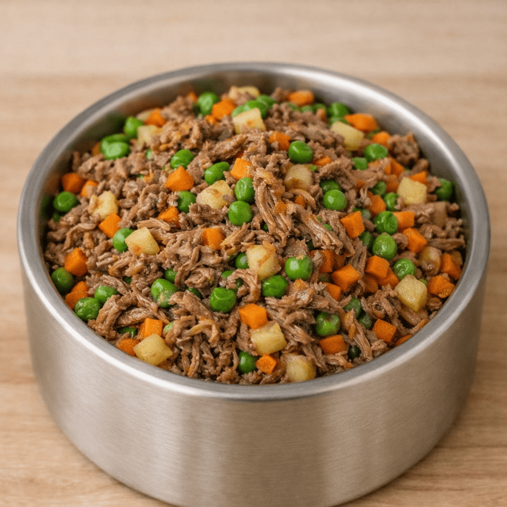 Beef and Chicken Combo - case includes 24, 8oz meals Dog Food Din Din 4 Dogs