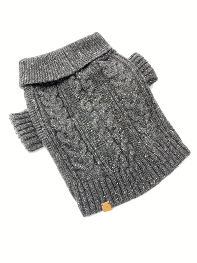 Brooklyn Cashmere Cardigan, Charcoal Dog Sweaters BESPOKE PAWS