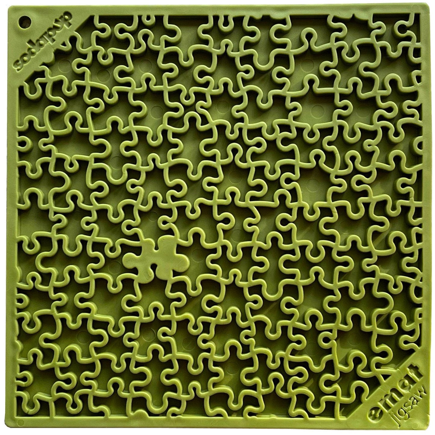 Jigsaw Puzzle eMat - Enrichment Lick Mat for Dogs and Cats | eMat Enrichment Toy for Anxiety Relief | USA Made Jigsaw Puzzle E-mat - Green EMAT SodaPup/True Dogs, LLC