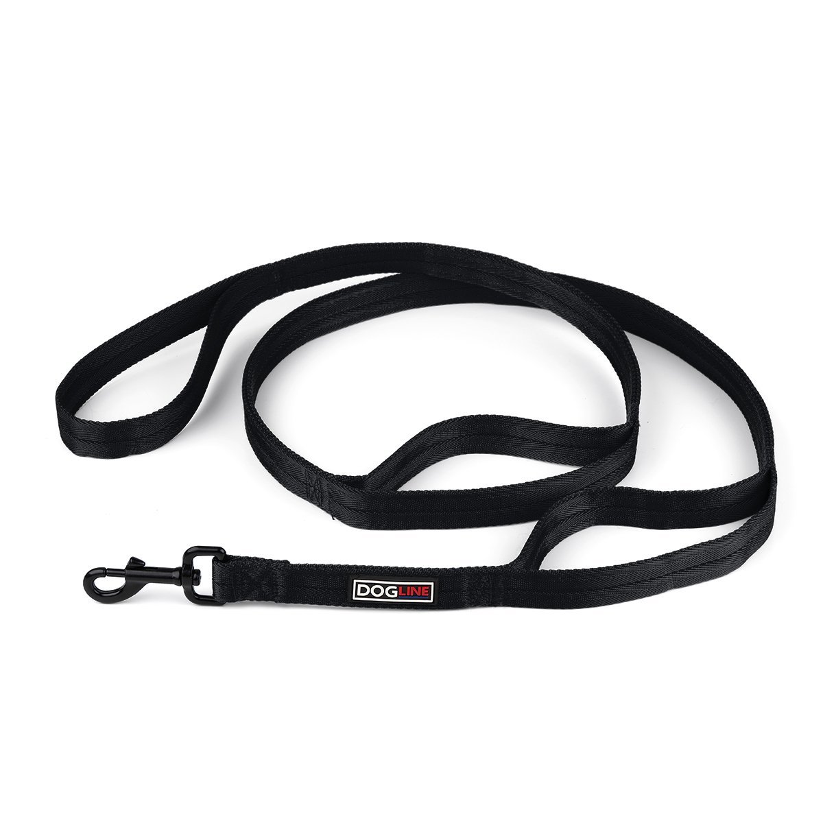 Nylon Multi-Handle Flat Dog Leash Black 6' 3 Handle Dog Leashes Dogline