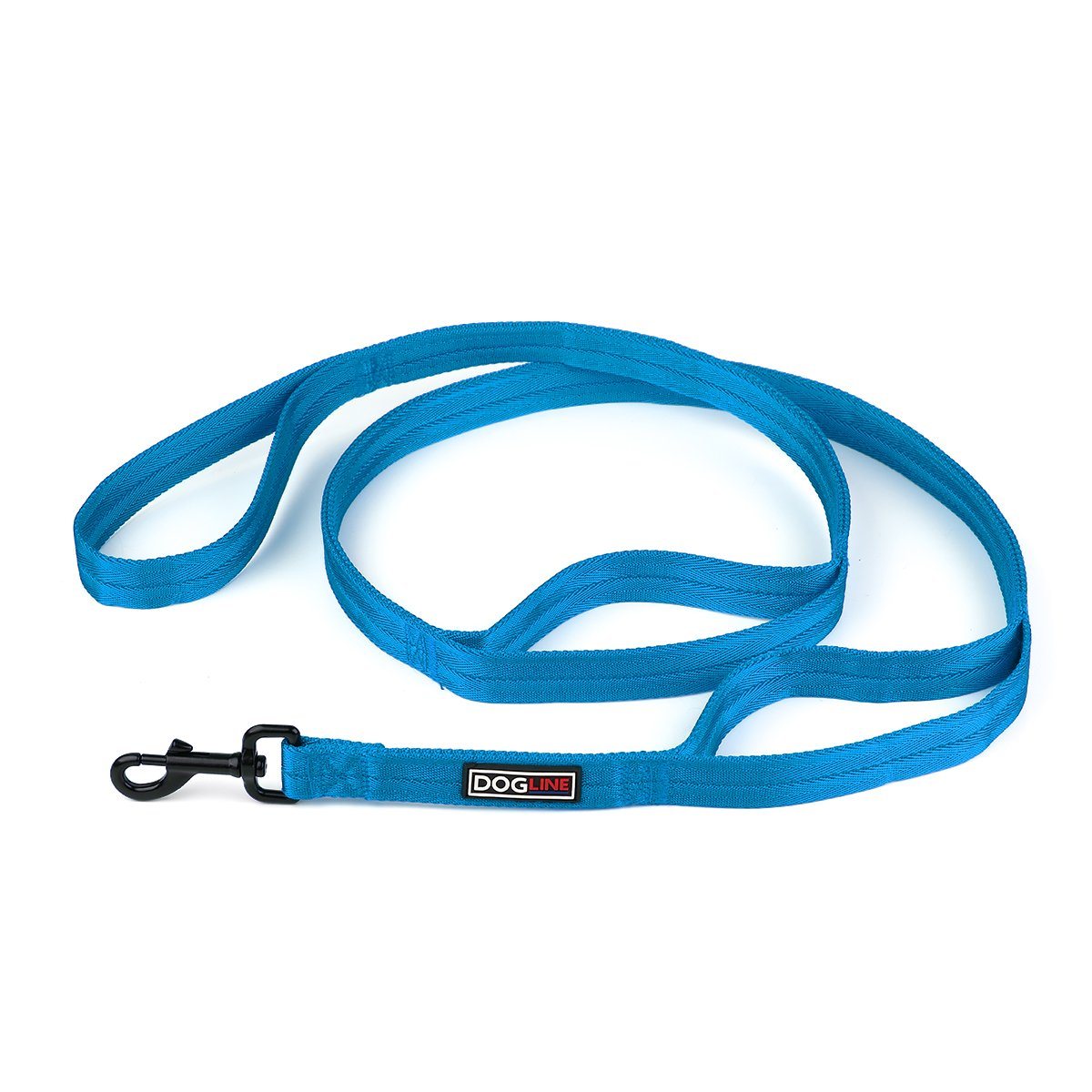 Nylon Multi-Handle Flat Dog Leash Cyan 6' 3 Handle Dog Leashes Dogline