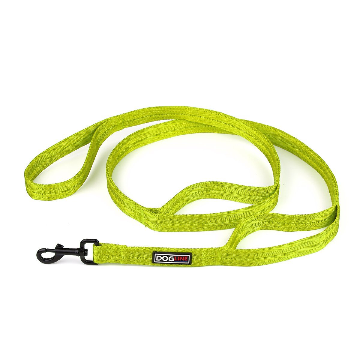 Nylon Multi-Handle Flat Dog Leash Lime Green 6' 3 Handle Dog Leashes Dogline