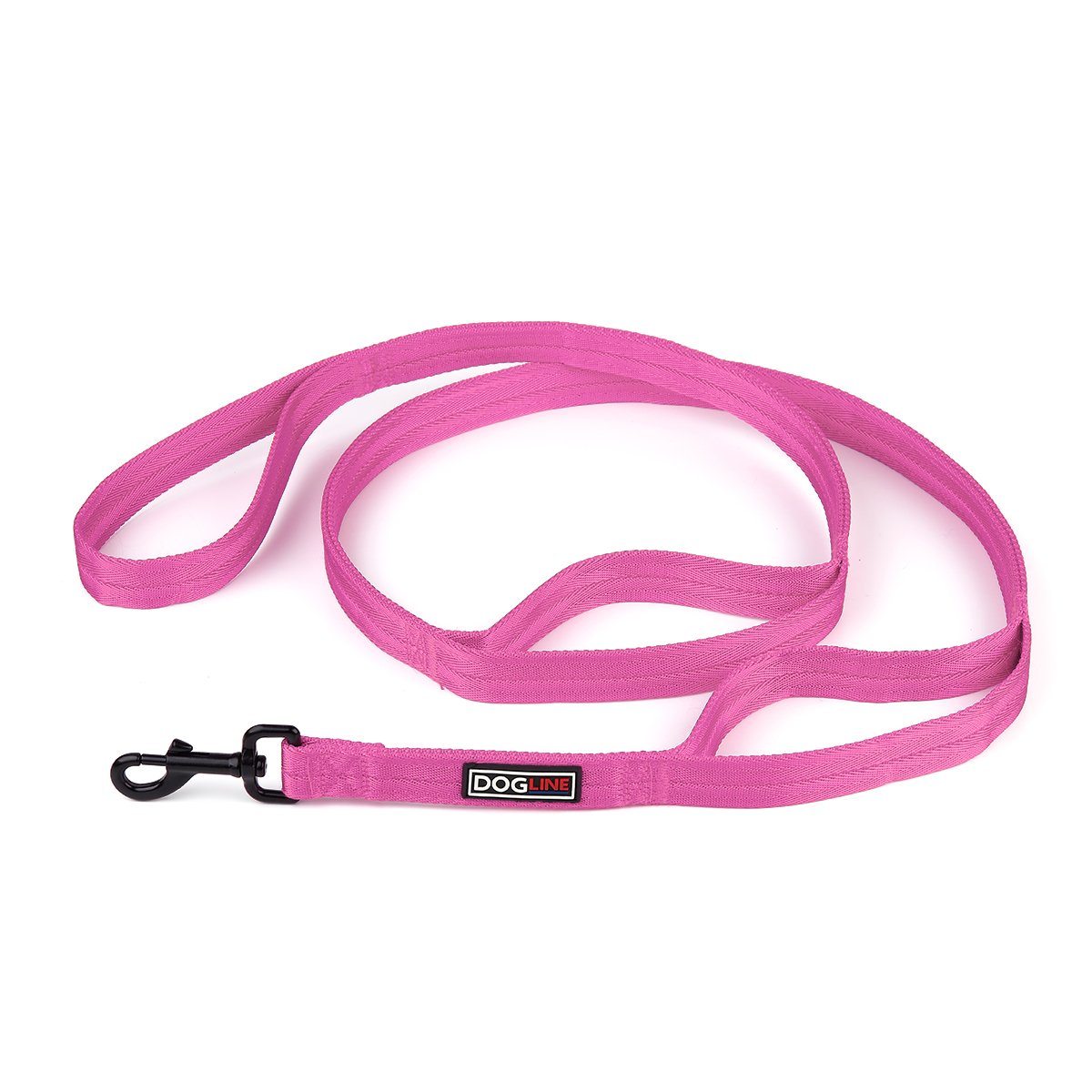 Nylon Multi-Handle Flat Dog Leash Hot Pink 6' 3 Handle Dog Leashes Dogline