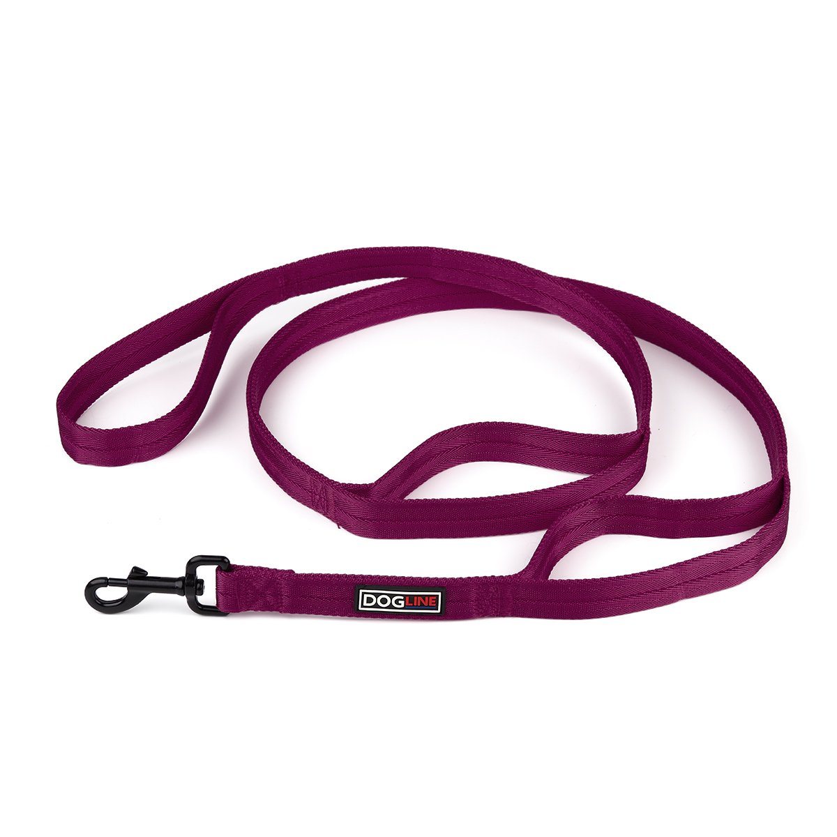 Nylon Multi-Handle Flat Dog Leash Berry 6' 3 Handle Dog Leashes Dogline