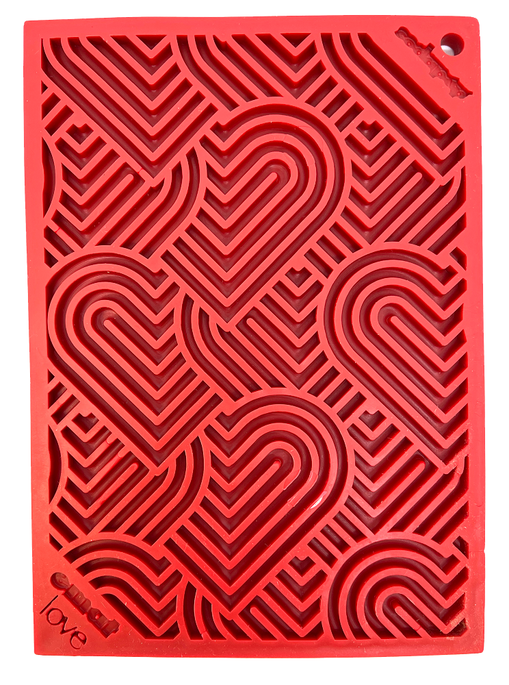 Love eMat - Enrichment Lick Mat for Dogs and Cats| Heart Design | SodaPup Heart Design "Love" emat - Small EMAT SodaPup/True Dogs, LLC