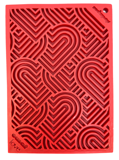 Love eMat - Enrichment Lick Mat for Dogs and Cats| Heart Design | SodaPup Heart Design "Love" emat - Small EMAT SodaPup/True Dogs, LLC