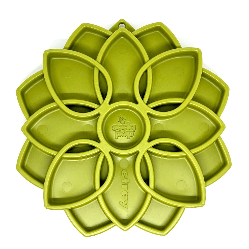 Mandala eTray Shallow Slow Feeder Dog Bowl for Enrichment | USA Made Green Mandala eTray ETRAY SodaPup/True Dogs, LLC