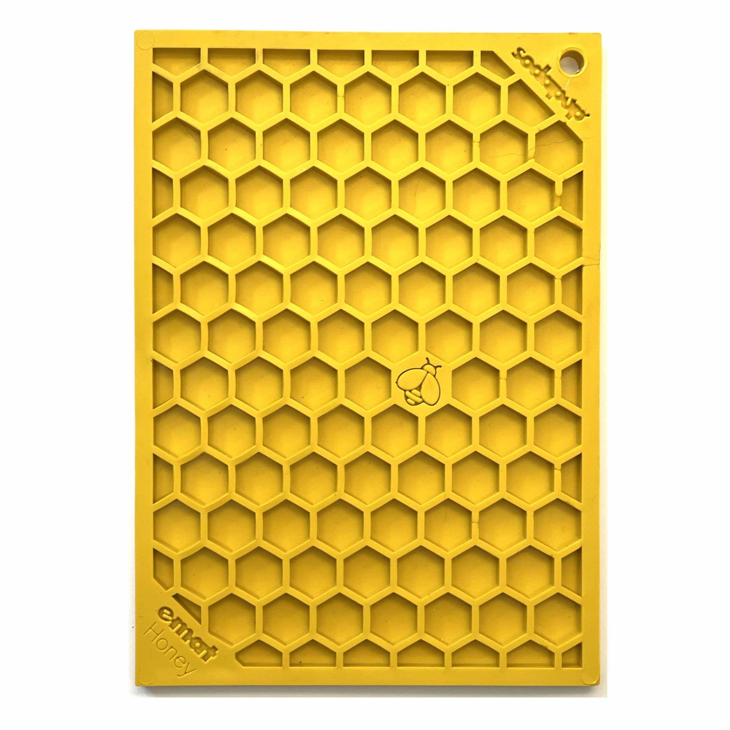 Honeycomb eMat - Enrichment Lick Mat for Dogs and Cats | eMat Enrichment Toy for Anxiety Relief | SodaPup Honeycomb E-Mat - small yellow EMAT SodaPup/True Dogs, LLC