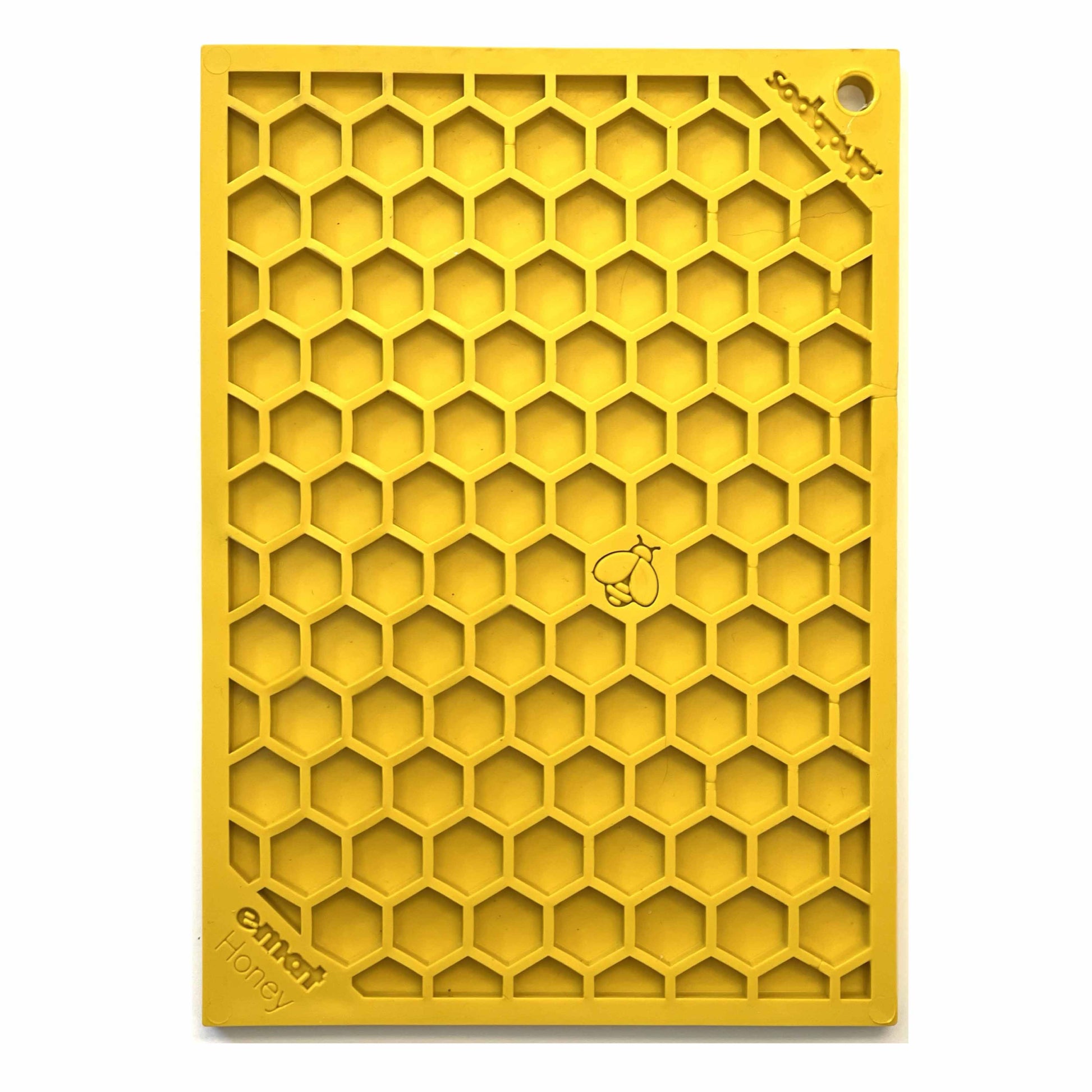 Honeycomb eMat - Enrichment Lick Mat for Dogs and Cats | eMat Enrichment Toy for Anxiety Relief | SodaPup Honeycomb E-Mat - small yellow EMAT SodaPup/True Dogs, LLC