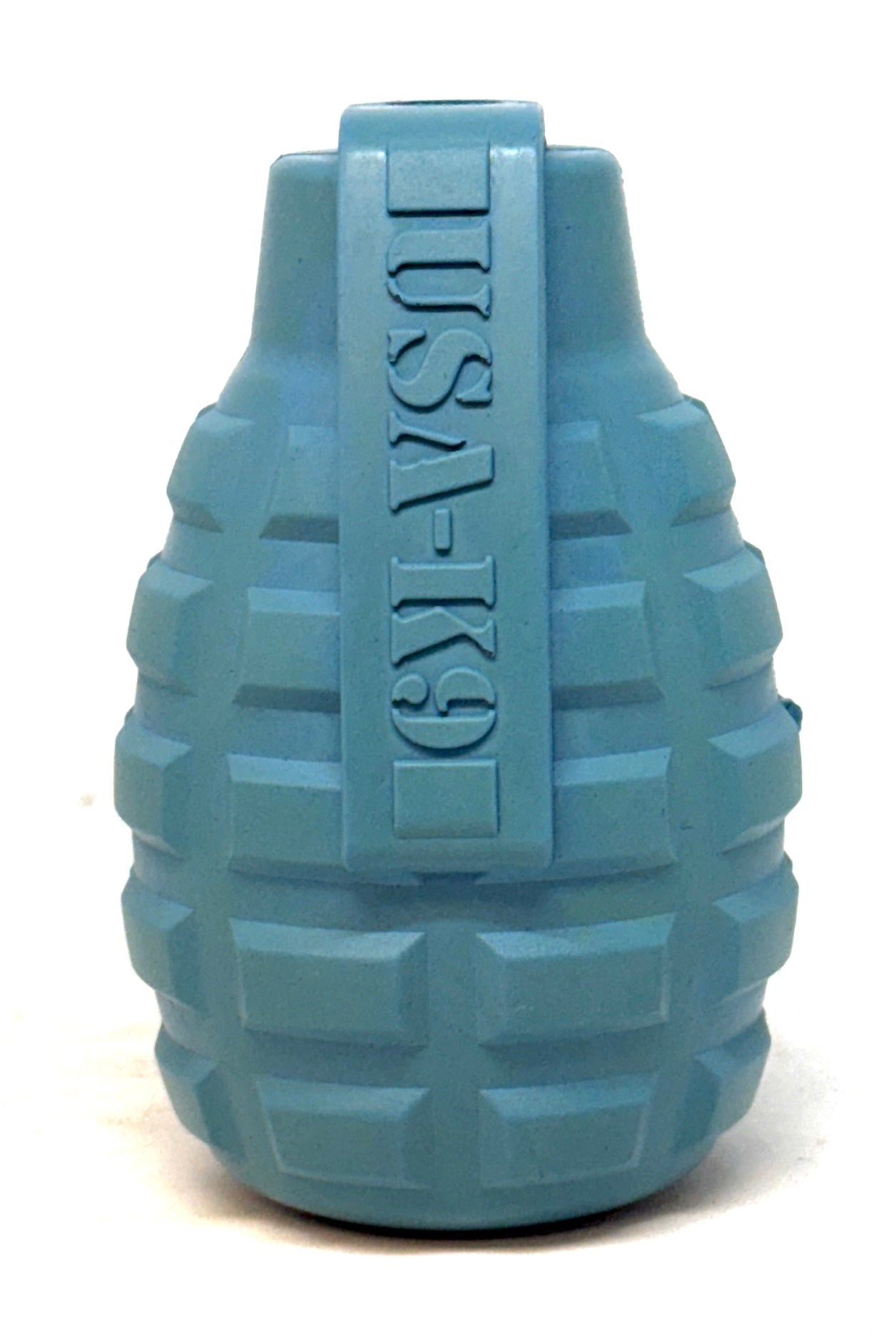 USA-K9 Grenade Rubber Dog Chew Toy | K9 Handler eDispenser Toy | Red & Blue | USA Made MEDIUM STEEL BLUE GRENADE Rubber Dog Toys SodaPup/True Dogs, LLC
