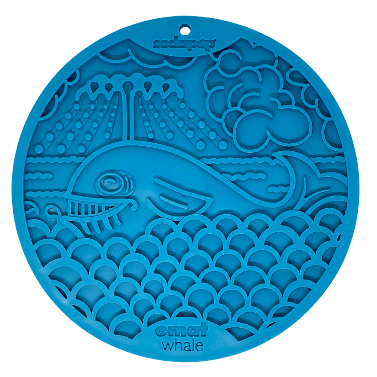 Whale eMat - Enrichment Lick Mat for Dogs and Cats - with Suction Cups | Whale Design | USA Made EMAT SodaPup/True Dogs, LLC