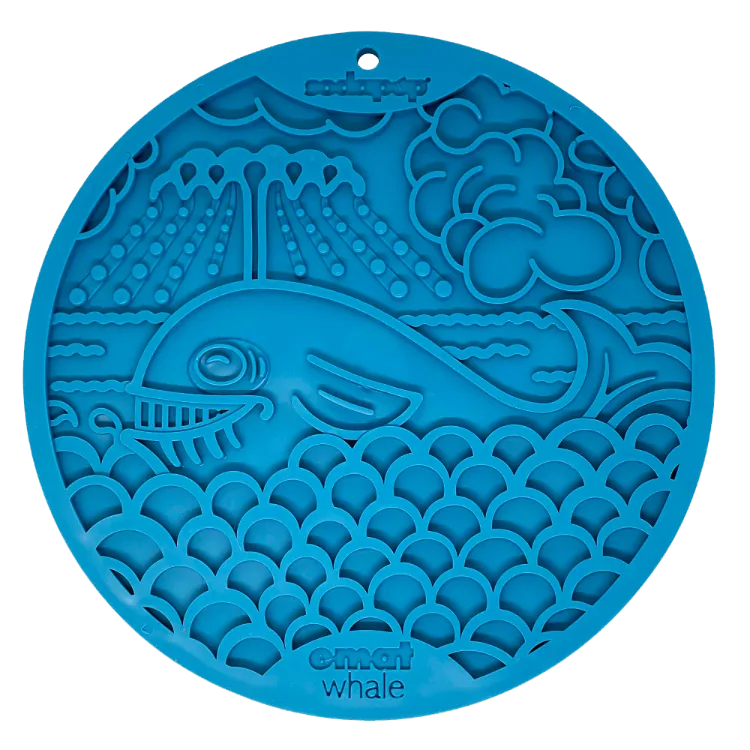 Whale eMat - Enrichment Lick Mat for Dogs and Cats - with Suction Cups | Whale Design | USA Made EMAT SodaPup/True Dogs, LLC