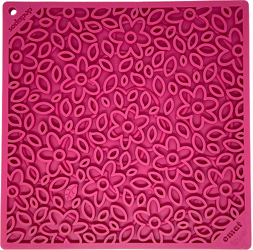Flower Power emat - Enrichment Lick Mat for Dogs and Cats | Flower Design | USA Made Flower Power E-Mat - large pink EMAT SodaPup/True Dogs, LLC
