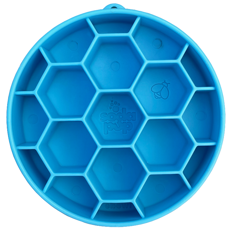 Honeycomb eBowl Deep Slow Feeder Dog Bowl for Enrichment | USA Made Honeycomb ebowl - blue EBOWL SodaPup/True Dogs, LLC