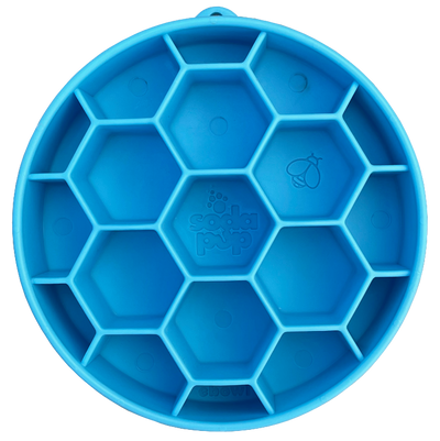 Honeycomb eBowl Deep Slow Feeder Dog Bowl for Enrichment | USA Made Honeycomb ebowl - blue EBOWL SodaPup/True Dogs, LLC