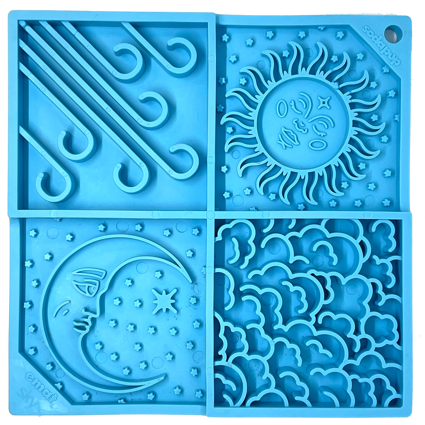 Sky eMat - Enrichment Lick Mat for Dogs and Cats | Celestial Design | SodaPup Light Blue Sky emat EMAT SodaPup/True Dogs, LLC
