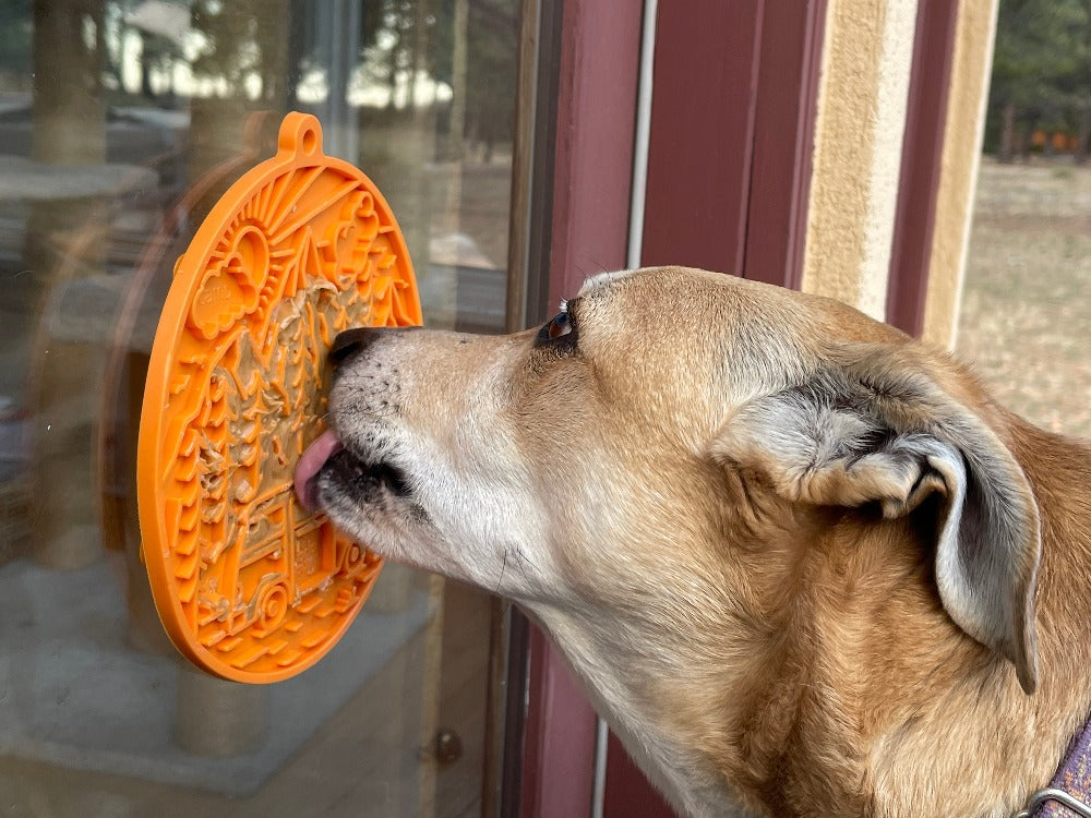 Camp eMat - Enrichment Lick Mat For Dogs and Cats - with Suction Cups | Retro Van Design | USA Made EMAT SodaPup/True Dogs, LLC