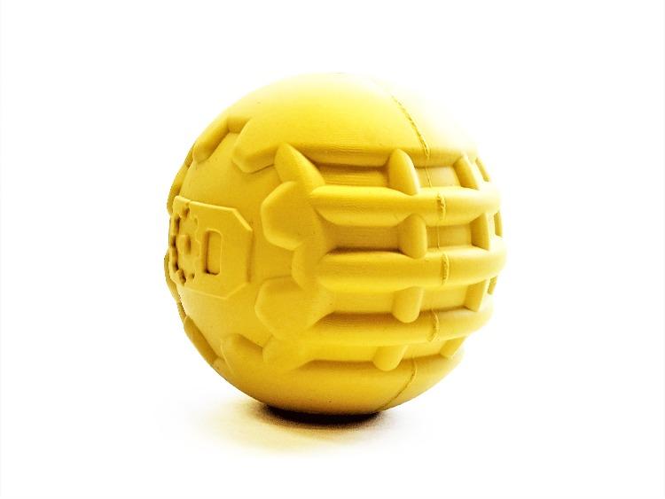 Industrial Dog Ball Rubber Chew Toy for Heavy Chewers | Yellow | USA Made | SodaPup Rubber Dog Toys SodaPup/True Dogs, LLC