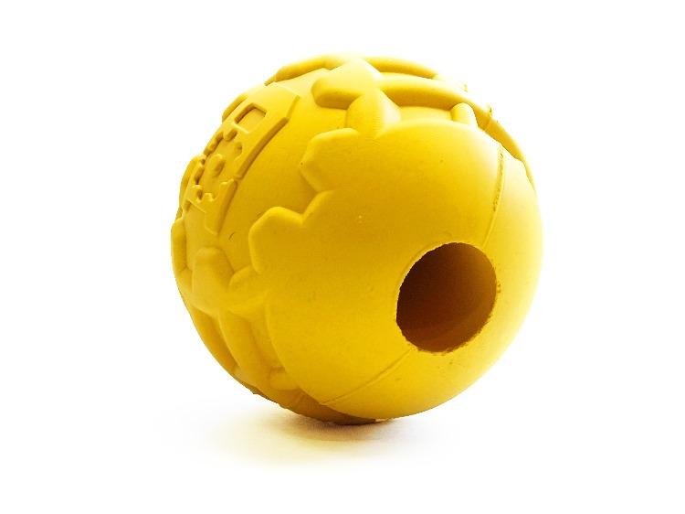 Industrial Dog Ball Rubber Chew Toy for Heavy Chewers | Yellow | USA Made | SodaPup Rubber Dog Toys SodaPup/True Dogs, LLC