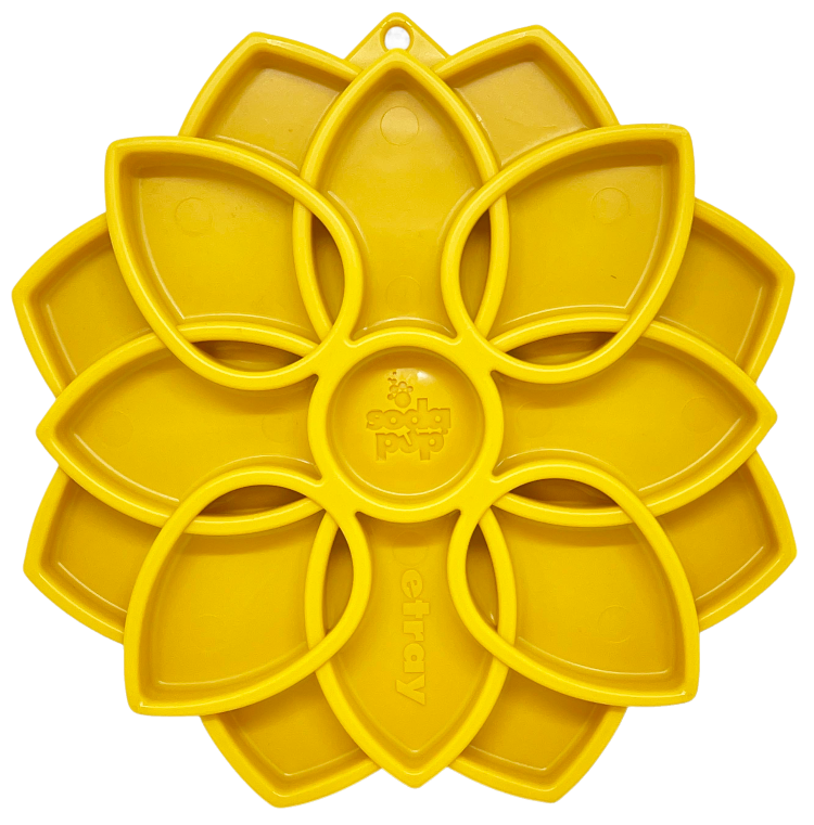 Mandala eTray Shallow Slow Feeder Dog Bowl for Enrichment | USA Made Yellow Mandala eTray ETRAY SodaPup/True Dogs, LLC