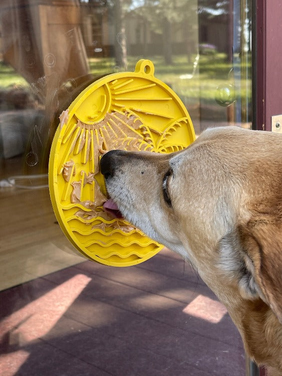 Sun n' Sea eMat - Enrichment Lick Mat For Dogs and Cats - With Suction Cups - Beach Design | USA Made EMAT SodaPup/True Dogs, LLC