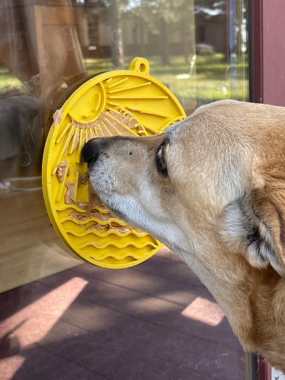 Sun n' Sea eMat - Enrichment Lick Mat For Dogs and Cats - With Suction Cups - Beach Design | USA Made EMAT SodaPup/True Dogs, LLC
