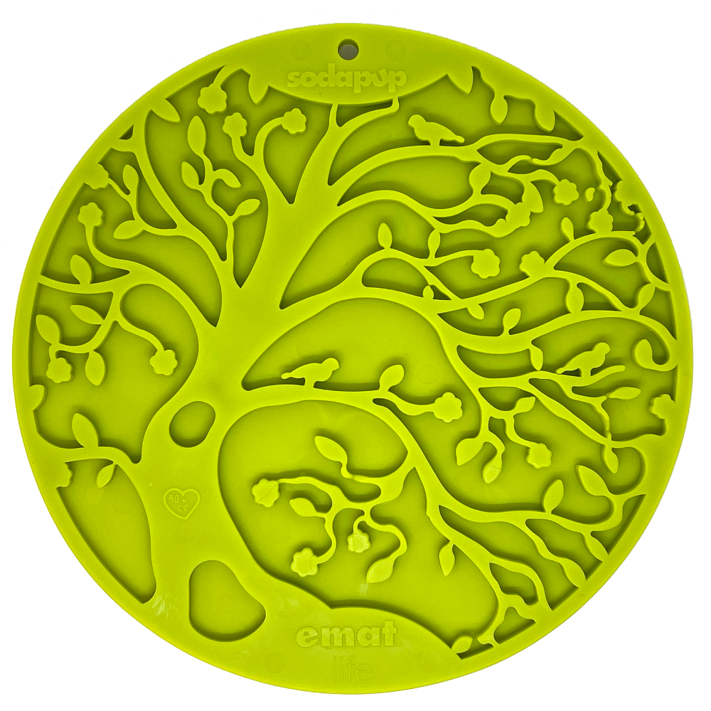 Tree of Life eMat - Enrichment Lick Mat For Dogs and Cats - With Suction Cups | Tree Design | USA Made Green Tree of Life E-Mat EMAT SodaPup/True Dogs, LLC