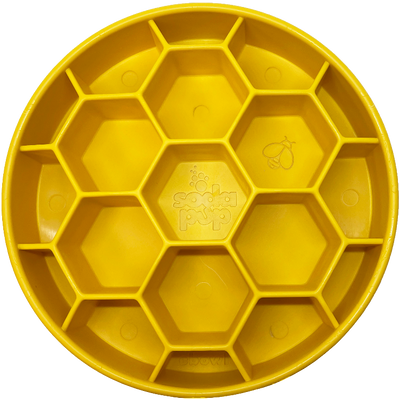 Honeycomb eBowl Deep Slow Feeder Dog Bowl for Enrichment | USA Made Honeycomb ebowl - yellow EBOWL SodaPup/True Dogs, LLC