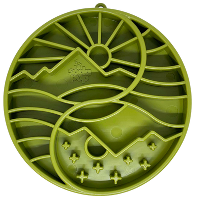 Sun and Moon eTray - Shallow Slow Feeder Dog Bowl for Enrichment | USA Made Green Yin Yang etray ETRAY SodaPup/True Dogs, LLC
