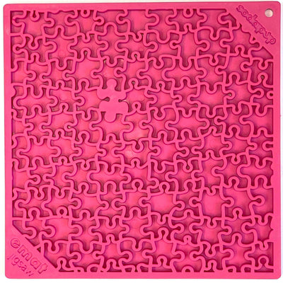 Jigsaw Puzzle eMat - Enrichment Lick Mat for Dogs and Cats | eMat Enrichment Toy for Anxiety Relief | USA Made Jigsaw Puzzle E-mat - Pink EMAT SodaPup/True Dogs, LLC