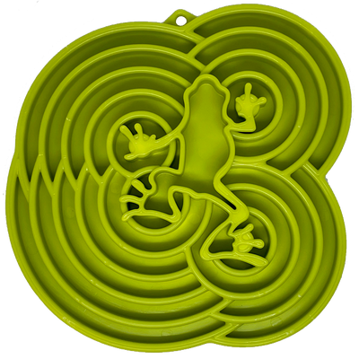 Water Frog eTray - Shallow Slow Feeder Dog Bowl for Enrichment | USA Made Green Water Frog etray ETRAY SodaPup/True Dogs, LLC