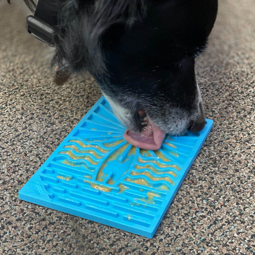 Surf's Up eMat - Small Lickmat for Dogs and Cats | Beach-Themed Design | SodaPup EMAT SodaPup/True Dogs, LLC