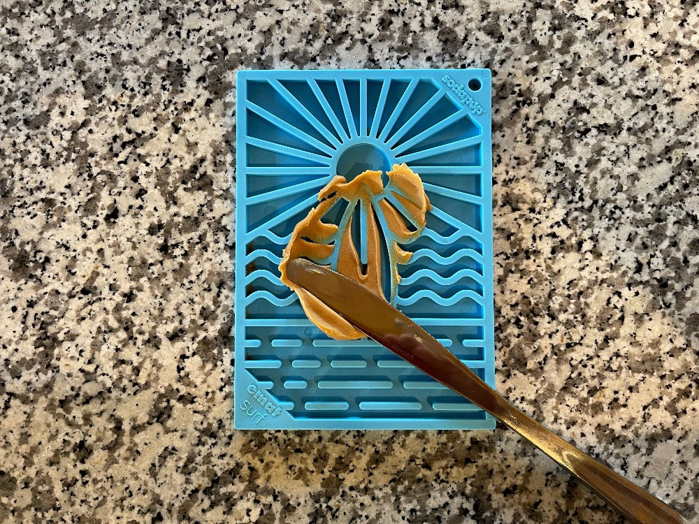 Surf's Up eMat - Small Lickmat for Dogs and Cats | Beach-Themed Design | SodaPup EMAT SodaPup/True Dogs, LLC