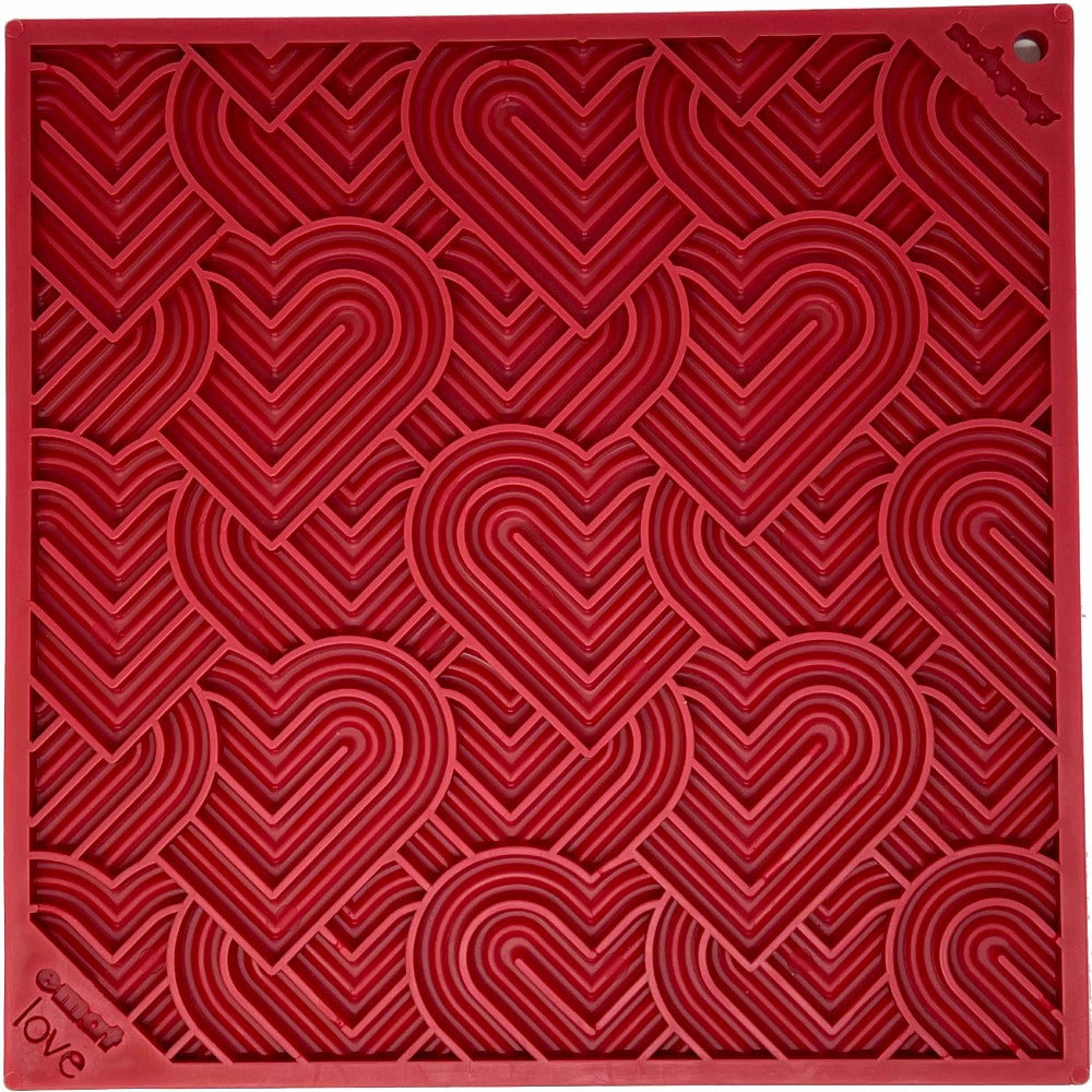 Love eMat - Enrichment Lick Mat for Dogs and Cats| Heart Design | SodaPup Heart Design "Love" emat - Large EMAT SodaPup/True Dogs, LLC
