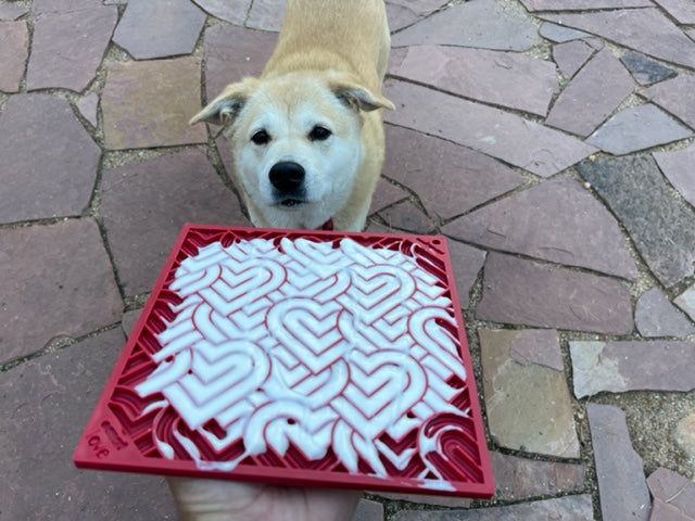 Love eMat - Enrichment Lick Mat for Dogs and Cats| Heart Design | SodaPup EMAT SodaPup/True Dogs, LLC