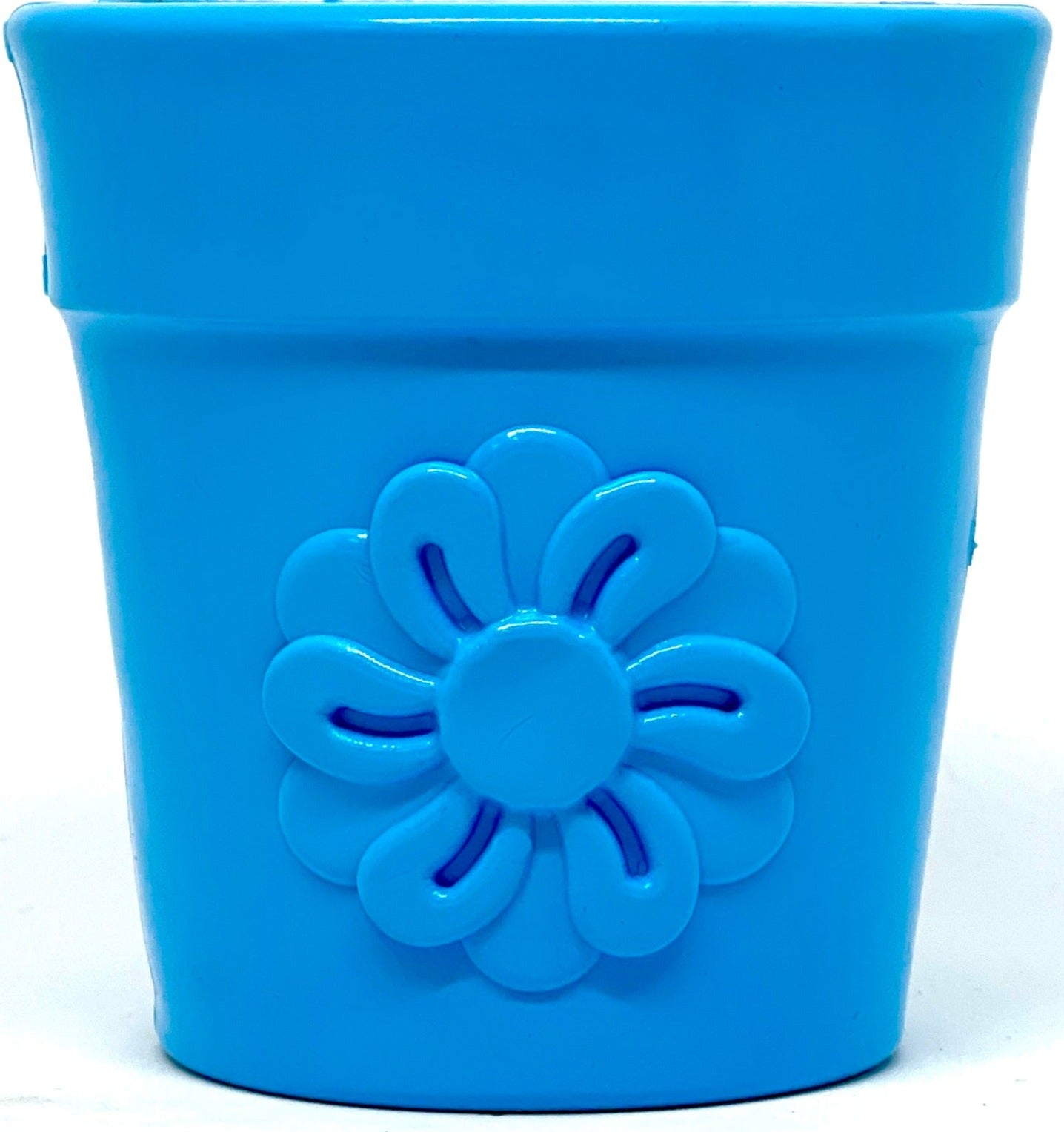 Large Flower Pot eCup Dog Treat Dispenser | Durable USA-Made Enrichment Toy | SodaPup Flower Pot - Blue Rubber Dog Toys SodaPup/True Dogs, LLC