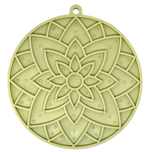 Lotus Design emat - Enrichment Lick Mat For Dogs and Cats - With Suction Cups | USA Made Pastel Green Lotus emat EMAT SodaPup/True Dogs, LLC