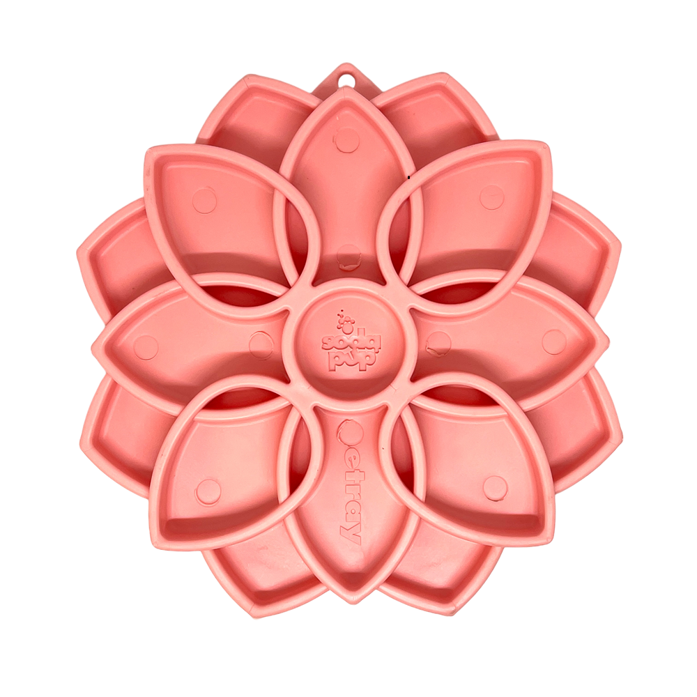 Mandala Softie eTray Shallow Slow Feeder Dog Bowl with Suction Cups | USA Made Pastel Pink Mandala Softie ETRAY SodaPup/True Dogs, LLC