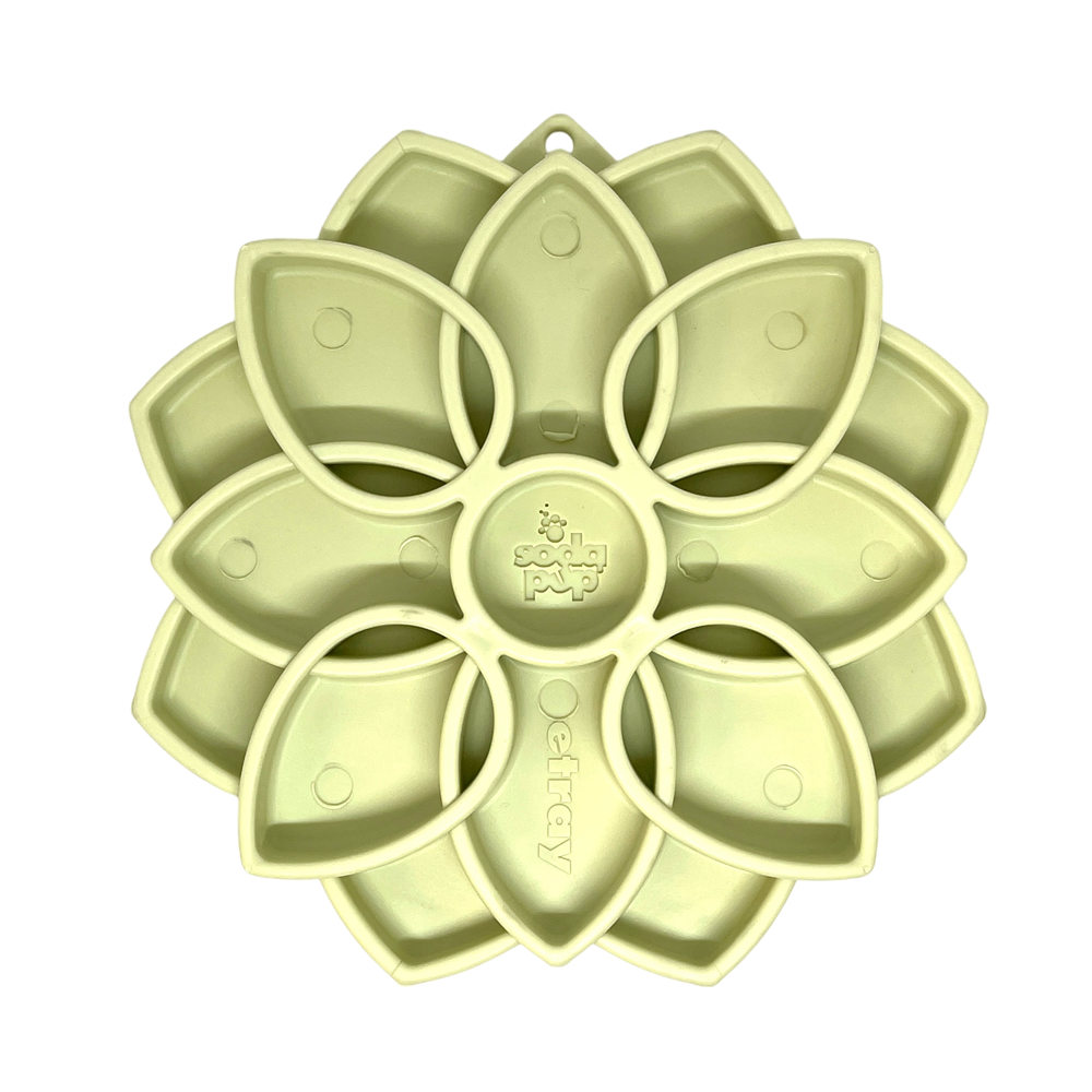 Mandala Softie eTray Shallow Slow Feeder Dog Bowl with Suction Cups | USA Made Pastel Green Mandala Softie ETRAY SodaPup/True Dogs, LLC